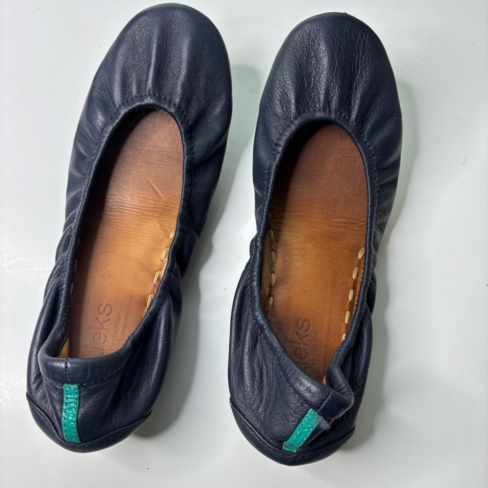 Tieks by Gavrieli Shoes Ballet Flats Navy Blue Leather Shoes Foldable size 8 SH5